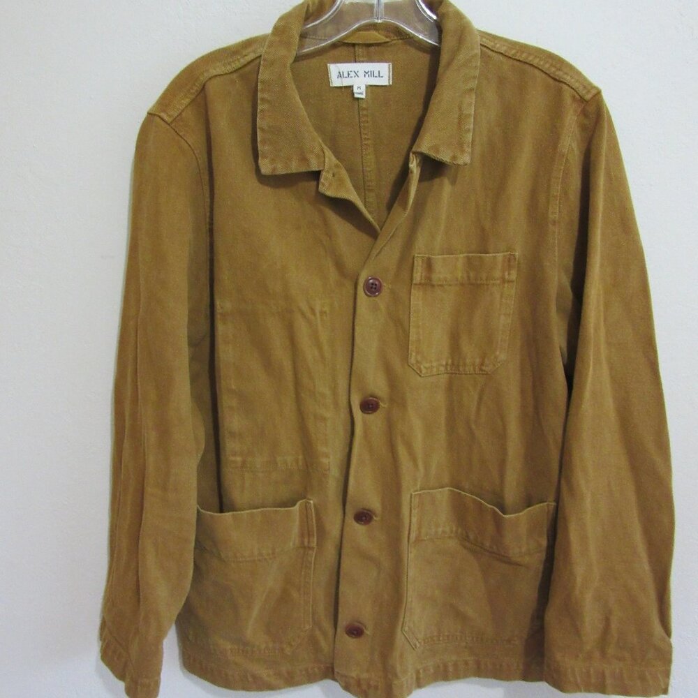 ALEX MILL Dijon Mustard Yellow Cotton Pockets M Work Utility Women's Jacket